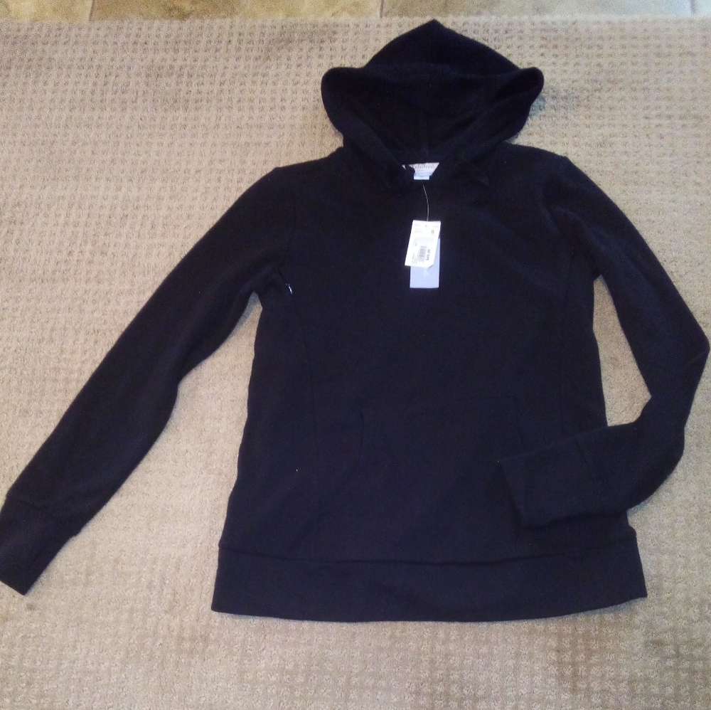 Size M motherhood maternity black hooded nursing jacket